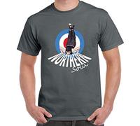 Northern Soul Dancer Mod Target Men's T-Shirt (Large, Charcoal Grey)