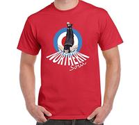 Northern Soul Dancer Mod Target Men's T-Shirt (Large, Red)