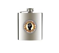 Northern Soul Hip Flask, Stainless Steel, 6oz, Keep The Faith Design, Brushed Finish, Curved Rectangular
