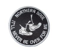 Northern Soul It'll Never Be Over for Me Circle Black and White Embroidered Patch
