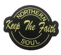 Northern Soul Keep The Faith Black And Yellow Embroidered Patch