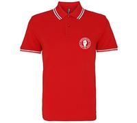 Northern Soul Keep the Faith Casual Mod Mens Premium Embroidered Polo Shirt (Red/White, Medium)