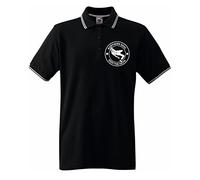 Northern Soul Keep The Faith Dancer Logo Men's Contrast Tipped Polo Shirt (Small, Black)