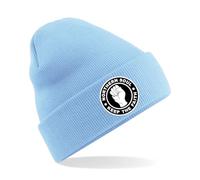 Northern Soul Keep The Faith Embroidered Beanie Hat - Beanie Bob Hat Embroidery (UK, Alpha, One Size, Sky)