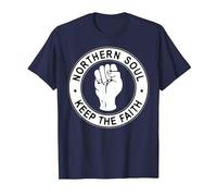 Northern Soul Keep The Faith Hand Support Graphic T-Shirt, Men, Navy Blue, XX-Large