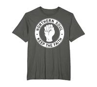 Northern Soul Keep The Faith Hand Support Graphic T-Shirt, Men's Big and Tall, Asphalt Grey, 2X Tall