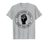 Northern Soul Keep the Faith, Manchester, Blackpool, Wigan T-Shirt, Men, Heather Grey, Medium