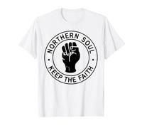 Northern Soul Keep The Faith, Manchester, Blackpool, Wigan T-Shirt, Men, White, Medium