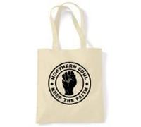 Northern Soul Keep The Faith Tote/Shoulder Bag (White)