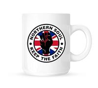 Northern Soul - Keep The Faith - Union Jack Design - Novelty Tea/Coffee Mug/Cup - Gift Idea