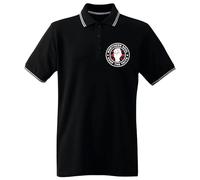 Northern Soul Keep The Faith Union Jack Men's Tipped Polo T-Shirt (2XL, Black)