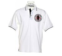 Northern Soul Keep The Faith Union Jack Tipped Polo T-Shirt (XL, White)