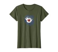 Northern Soul Music Splash Mod Sign T-Shirt, Women, Olive Green, Small