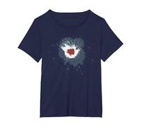 Northern Soul Music Splash Mod Sign T-Shirt, Women's Plus, Navy Blue, 3X