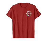 Northern Soul Patchs Wigan, Blackpool, Manchester, Stoke T-Shirt, Men, Cranberry Red, Medium