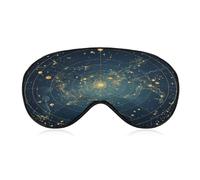 Northern Stars Constellation Eye Cover Breathable Comfortable Eyeshade Soft Skin Friendly Sleep Mask Party Night Blindfold with Fashion Adjustable Eye Mask for Night Sleeping Travel Nap