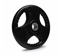 Olympic Weight Plate Tri Grip Disc Rubber Coated Cast Iron Weights Plate Set Solid Lifting Plates 3 Handles Portable Vinyl for Deadlift Barbell Dumbbell Bars Strength Training Home Gym Fitness Workout