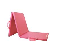 NORTHERN Yoga Mat Exercise Fitness Tri-Fold Foam Mat Extra Thick Non Slip Large Padded Stretching Home Gym Equipment Accessory 3 Folding Multi-Purpose Workout with Carrying Handle (Coral)