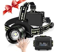 Northlet Rechargeable Headlamp, 5000 Lumens LED Super Bright Headlight with Motion Sensor, 5 Modes Zoomable Head Lamp, 180°Adjustable, IPX6 Waterproof for Camping, Running, Climbing, Hiking