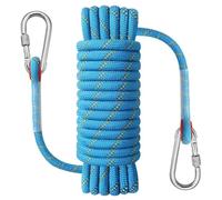NorthPada Climbing Rope with Hook, Waterproof Static Rope, 18 kN, 12 mm x 20 Meters, Reflective Blue, Floating, for Climbing, Arborist, Rappelling, Swing, Boating, Marine, Rafting and Caving