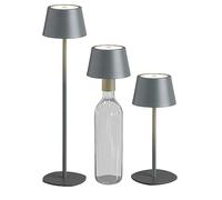 Northpoint 3-in-1 LED Table Lamp Bottle Light in Grey Max. 45 cm High with 3000 mAh Battery 200 lm Warm White Light (3000 K) Continuously Dimmable for Indoor and Outdoor Use