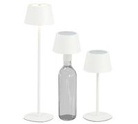Northpoint 3-in-1 LED Table Lamp Bottle Light Max. 45 cm High with 3000 mAh Battery 200 lm Warm White Light (3000 K) Continuously Dimmable for Indoor and Outdoor Use (White)