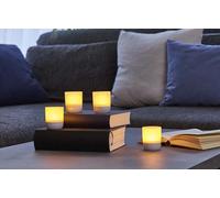 Northpoint LED Battery Lounge Lights Set of 4 with Touch Sensor Wireless for Indoor and Outdoor Use RGBW Flickering Effect Matt White