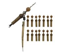 Norths Tackle Helicopter Sleeves & Beads Set - 15pcs Carp Fishing Terminal Tackle for Helicopter & Chod Rigs | Safe Lead System, Anti-Tangle Sleeves, Shock Beads | Brown or Weed Green (Brown)