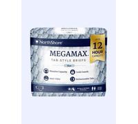 NorthShore MegaMax Adult Overnight Diapers, 12-Hour Tab-Style, Large, 10 Count Bag, Blue, 42-54 inches, Unisex Incontinence Underwear