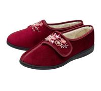 NorthSole Ladies Womens Slippers Slip On Hook & Loop - Burgundy - UK 4
