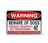NorthSpoor 1 Pack Beware of Dog Signs, 9.84x7.09 inch Reflective Tin Sign Beware of Dog for Fence, Do Not Enter Sign Great for Garden and Yard Wall Decor