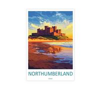 Northumberland Coast Travel Art (2) Canvas Poster Wall Art Decor Print Picture Paintings for Living Room Bedroom Decoration 24x36inch(60x90cm)