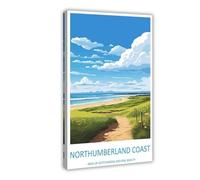 Northumberland Coast Travel Art (4) Canvas Poster Wall Art Decor Print Picture Paintings for Living Room Bedroom Decoration 24x36inch(60x90cm)