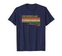 Northumberland National Park England UK T-Shirt, Men, Navy Blue, Large