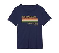Northumberland National Park England UK T-Shirt, Women's Plus, Navy Blue, 5X