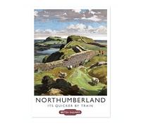 Northumberland Print, British Railways Poster, Vintage UK Wall Art, Framed Retro Decor, Gift Idea, Archival Matte, A4 (Print Only) - 29.7x21cm