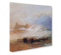 Northumberland With A Steamboat by Joseph Mallord William Turner Classic Painting Canvas Wall Art Print Ready to Hang, Framed Picture for Living Room Bedroom Home Décor, 20x20 Inch (50x50 cm)