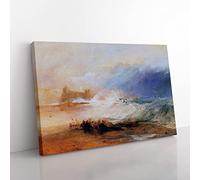 Northumberland With A Steamboat By Joseph Mallord William Turner Classic Painting Canvas Wall Art Print Ready to Hang, Framed Picture for Living Room Bedroom Home Décor, 76x50 cm (30x20 Inch)