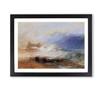 Northumberland With A Steamboat By Joseph Mallord William Turner Classic Painting Canvas Wall Art Print Ready to Hang, Framed Picture for Living Room Bedroom Home Décor, Black A2 (64 x 46 cm)