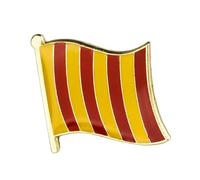 Northumbria County Flag Enamel Pin Badge Red And Gold Vertical Stripes English Heritage Metal Lapel Pin Collectible Souvenir For Jackets Bags Hats Backpacks 1.9 x 1.5cm
