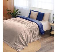 Northwest Ashford Home Cozy Warmwell Blanket Moonlight Taupe Queen Size 90 x 90 inches