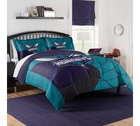 NORTHWEST Charlotte Hornets Officially Licensed NBA Comforter Set - Full/Queen & Twin/Twin XL - Soft Bedding with Team Logo & Pillow Shams - Basketball Fan Bedroom Set, Full/Queen