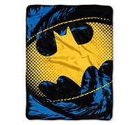 Northwest DC Comics Batman, Ripped Shield Micro Raschel Throw Blanket, 46" x 60", Multi Color, 1 Count