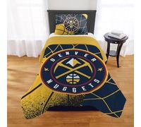 NORTHWEST Denver Nuggets Officially Licensed NBA Comforter Set - Full/Queen & Twin/Twin XL - Soft Bedding with Team Logo & Pillow Shams - Basketball Fan Bedroom Set, Twin/Twin XL