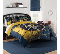 NORTHWEST Denver Nuggets Officially Licensed NBA Comforter Set - Full/Queen & Twin/Twin XL - Soft Bedding with Team Logo & Pillow Shams - Basketball Fan Bedroom Set, Full/Queen
