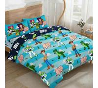 Northwest Disney Pixar Story Full Size Comforter Set, 5 Piece Reversible Buzz Lightyear & Woody Design Ultra Soft Fade Resistant Microfiber Kids Bedding Set, Officially Licensed