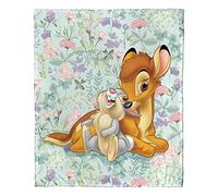 NORTHWEST Disney's Bambi 80th Celebration Silk Touch Throw Blanket, 50" x 60", Botanical Duo