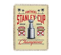 NORTHWEST Florida Panthers 2025 Stanley Cup Champions Recorded Woven Tapestry Throw Blanket - Official NHL, 48 x 60 Inches, Decorative Fringed Edges, Soft Polyester, Team Logo, Championship Gift