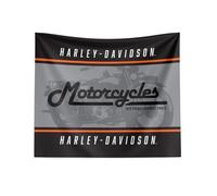 Northwest Harley-Davidson Wall Hanging Banner, Printed Woven Motorcycle Tapestry Décor, Vintage Stripes, 34 x 40 in