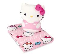 Northwest Hello Kitty Bowtastic Hugger Pillow & Silk Touch Throw Blanket Set, Stuffed Animal, 50x60 inches and 11 inch Plushie